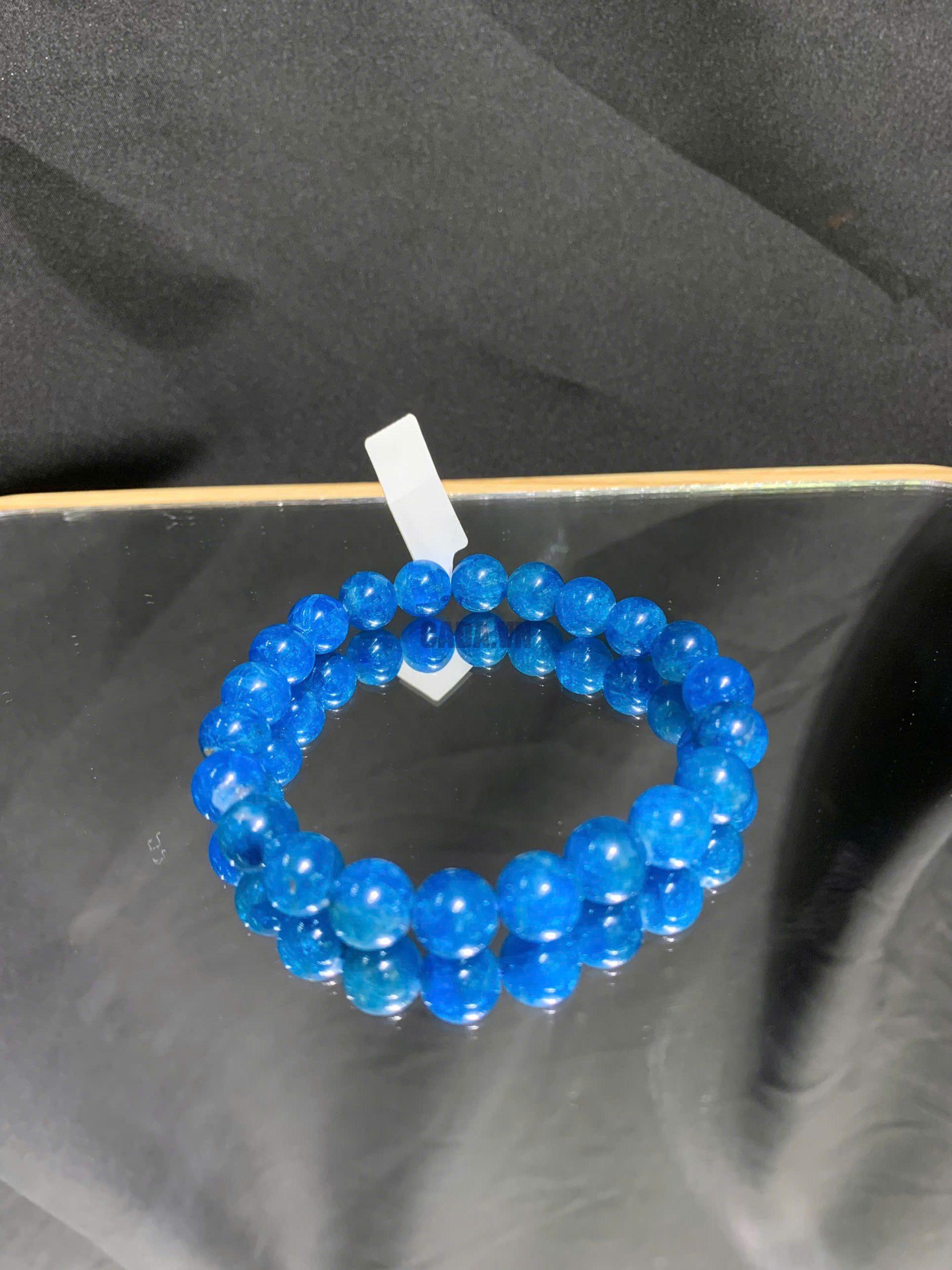 Vòng tay đá Blue Apatite size 6-10mm | CADA DECOR