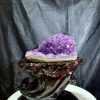 Thạch Anh Tím - Amethyst kèm đế gỗ KT: 19 x 10cm - KL: 640g