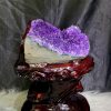 Thạch Anh Tím - Amethyst kèm đế gỗ KT: 21x15cm - KL: 1.564kg