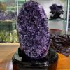 Thạch Anh Tím - Amethyst kèm đế gỗ KT: 20x9.5cm - KL: 1.188kg