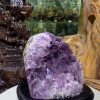 Thạch Anh Tím - Amethyst kèm đế gỗ KT: 14.5x10.5cm - KL: 1,36kg