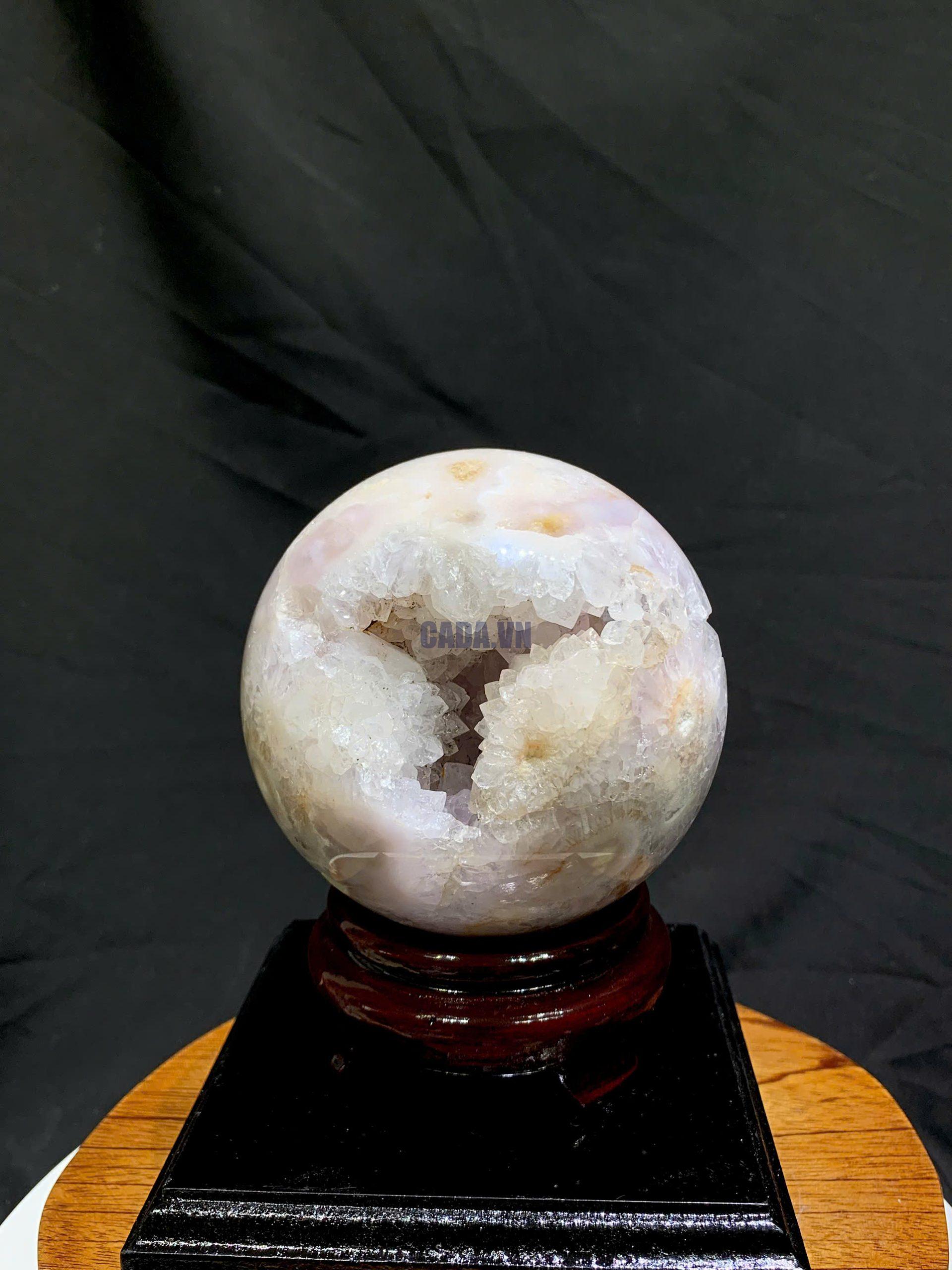 Cầu Thạch Anh Tím Hồng - Pink Amethyst And Flower Agate ĐK: 9.6cm, KL: 1.14kg