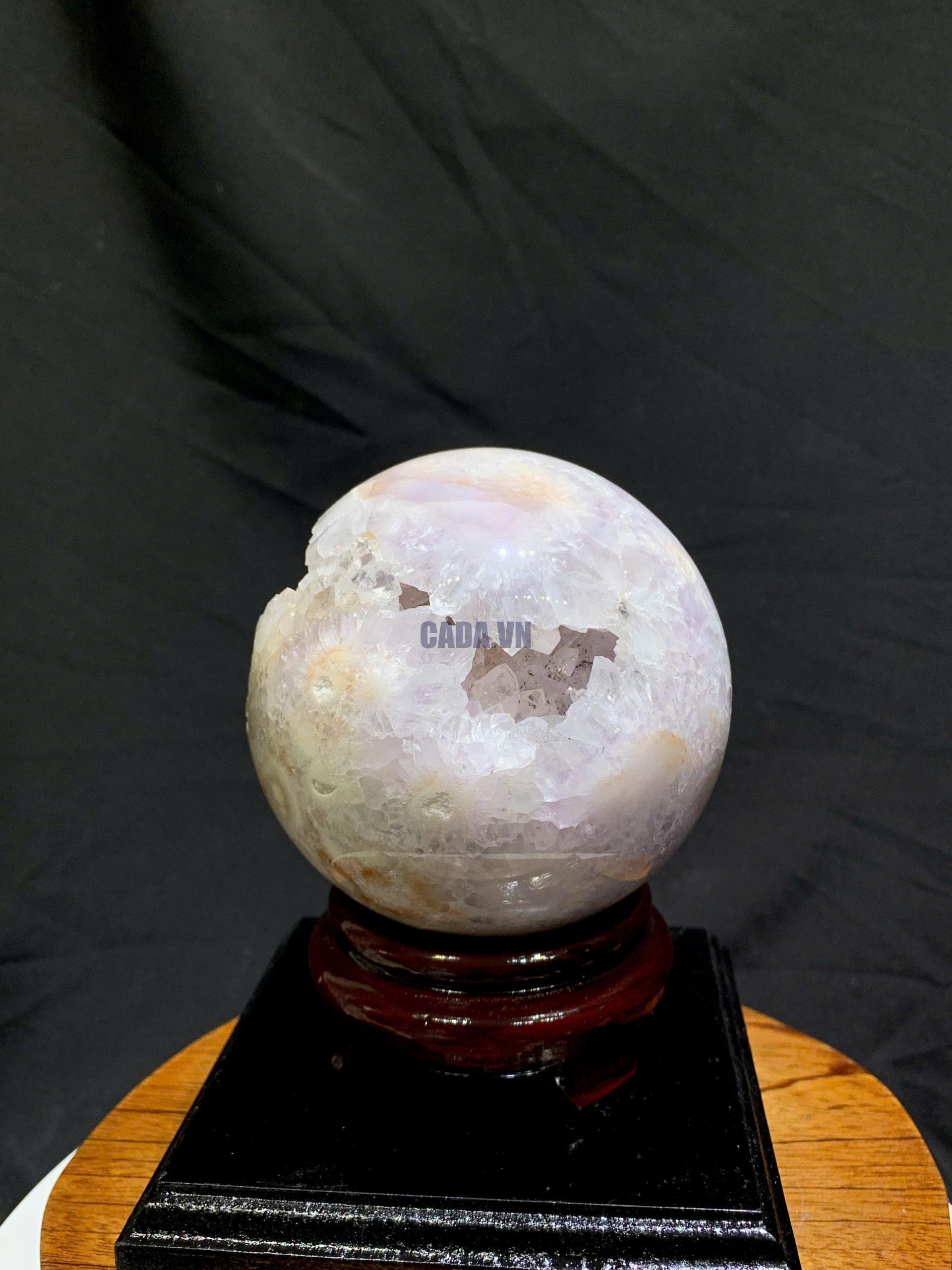 Cầu Thạch Anh Tím Hồng - Pink Amethyst And Flower Agate ĐK: 9.6cm, KL: 1.14kg