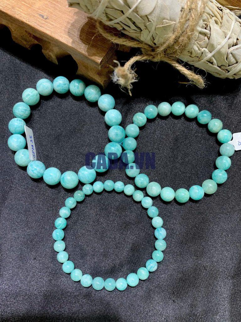 Vòng tay Amazonite - Đá Thiên Hà size 6-10mm | CADA DECOR