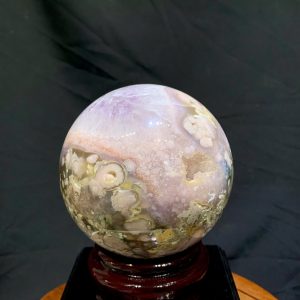 Cầu Thạch Anh Tím Hồng - Pink Amethyst And Flower Agate ĐK: 10.3cm, KL: 1.54kg
