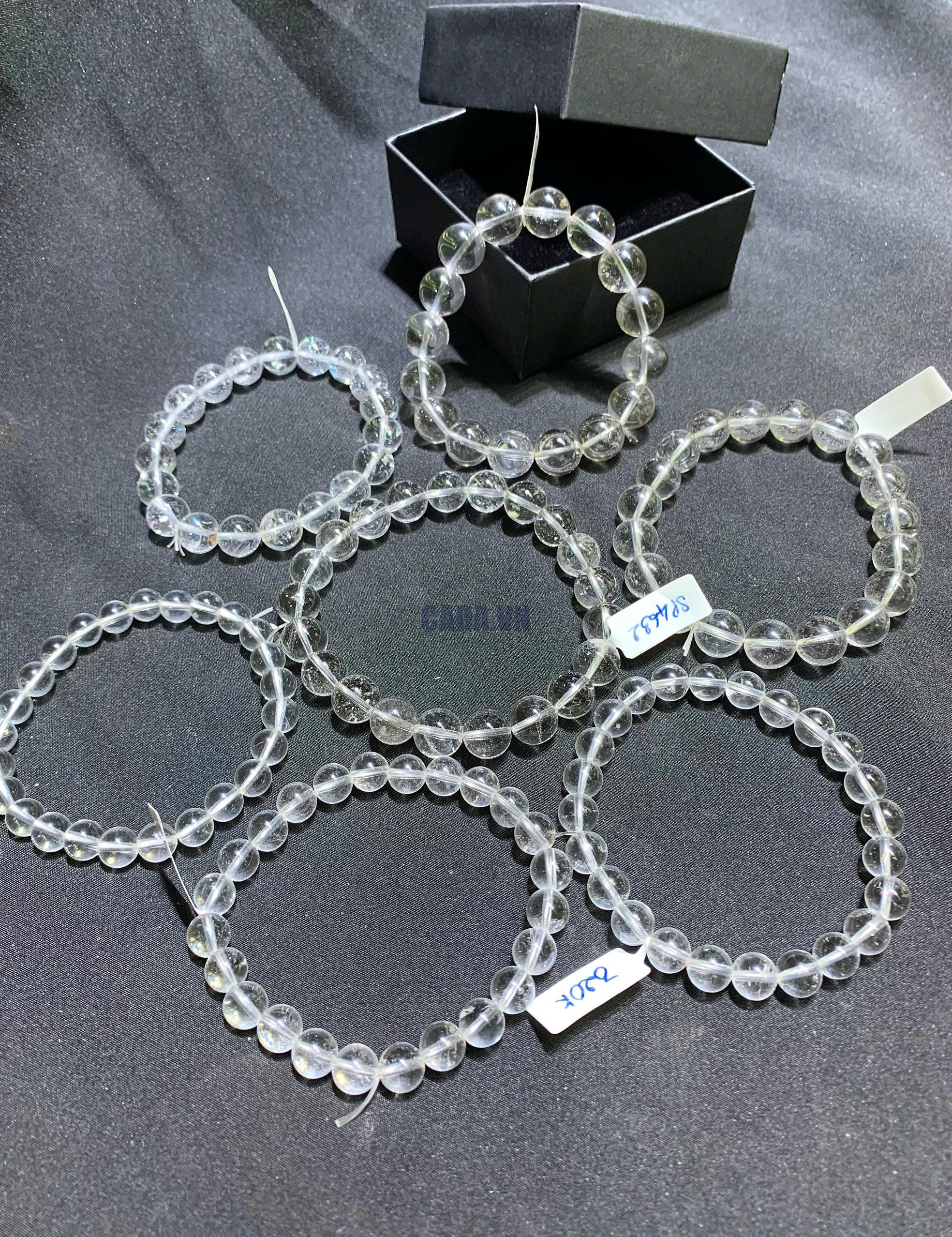 Vòng tay Thạch Anh Trắng - Clear Quarz size 7-12mm | CADA DECOR