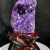 Thạch Anh Tím - Amethyst kèm đế gỗ KT: 22x12cm - KL: 2.04kg