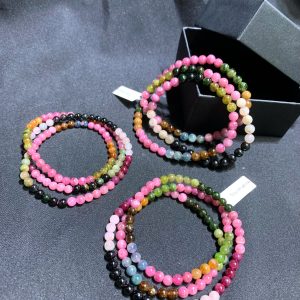 Vòng Tourmaline đa sắc 5-6mm chuỗi 3 quấn hoặc vòng đơn | CADA DECOR