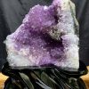 Vỉ Thạch Anh Tím cộng sinh Calcite - Amethyst kèm đế gỗ KT: 30x20cm - KL: 4.456kg