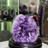Thạch Anh Tím - Amethyst kèm đế gỗ KT: 16x10cm - KL: 1.17kg