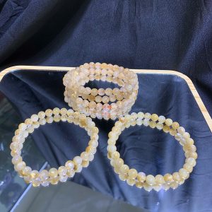 Vòng Thạch Anh Tóc Vàng size 6mm, chuỗi 3 quấn hoặc vòng đơn | CADA DECOR