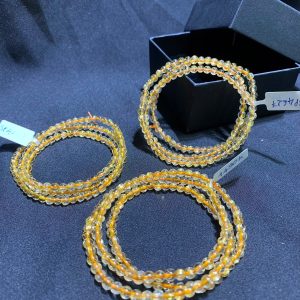 Vòng chuỗi 3 quấn Thạch Anh Tóc Vàng size 4mm chất trong Vip | CADA DECOR