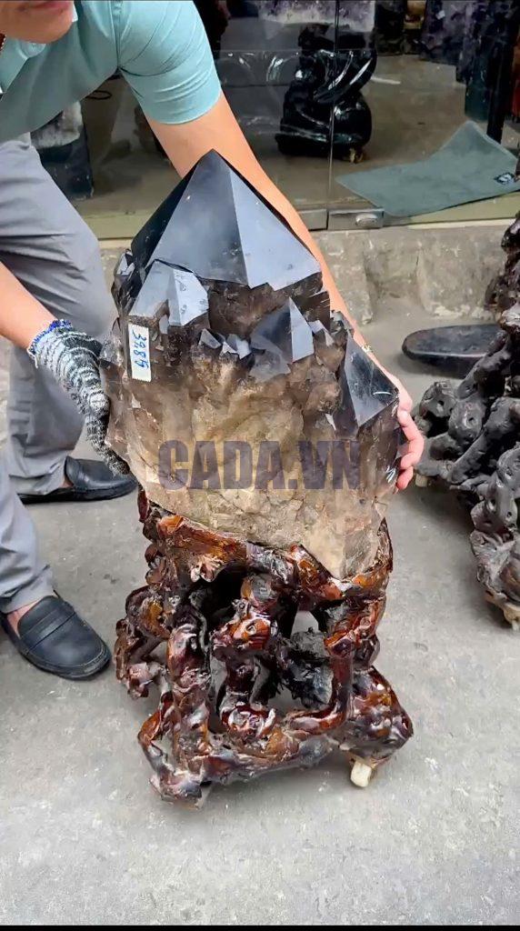 THẠCH ANH KHÓI BIẾN THỂ THÁP - SMOKY QUARTZ KT: 86x33CM, KL: 39,85KG