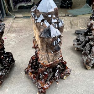 THẠCH ANH KHÓI BIẾN THỂ THÁP - SMOKY QUARTZ KT: 86x33CM, KL: 39,85KG