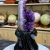Thạch Anh Tím - Amethyst kèm đế gỗ KT: 25x8.5kg - KL: 930g