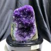 Thạch Anh Tím - Amethyst kèm đế gỗ KT: 18x15cm - KL: 1.6kg