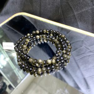 Vòng tay Golden Sheen Obsidian size 6mm chuỗi 3 quấn hoặc vòng đơn | CADA DECOR