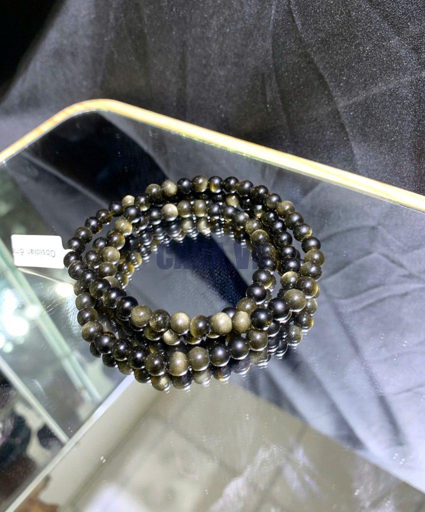 Vòng tay Golden Sheen Obsidian size 6mm chuỗi 3 quấn hoặc vòng đơn | CADA DECOR