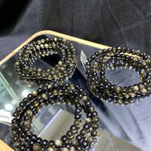 Vòng tay Golden Sheen Obsidian size 6mm chuỗi 3 quấn hoặc vòng đơn | CADA DECOR