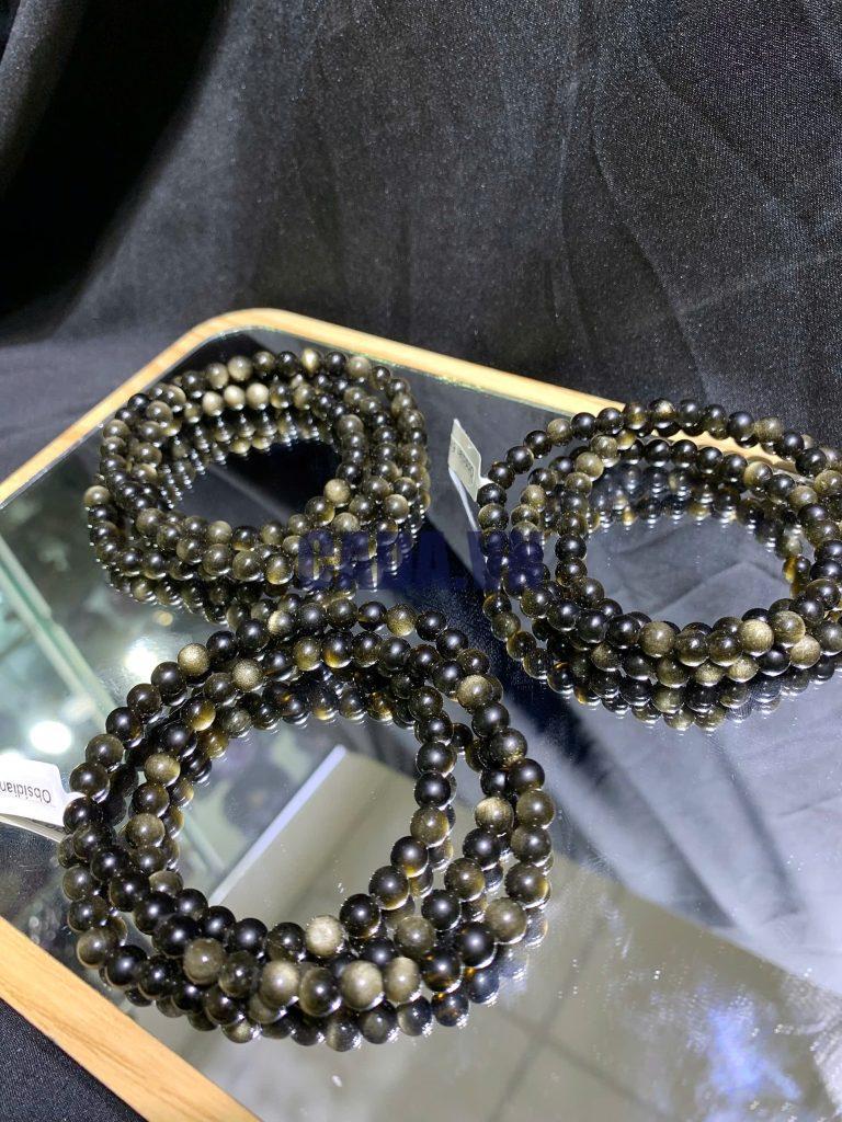 Vòng tay Golden Sheen Obsidian size 6mm chuỗi 3 quấn hoặc vòng đơn | CADA DECOR