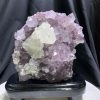 Vỉ Thạch Anh Tím có cộng sinh Calcite - Amethyst kèm đế gỗ KT: 17x14cm - KL: 1.512kg