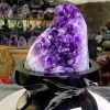Thạch Anh Tím - Amethyst kèm đế gỗ KT: 20x11cm - KL: 1.56kg
