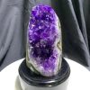 Thạch Anh Tím - Amethyst kèm đế gỗ KT: 16.5x8cm - KL: 1.175kg