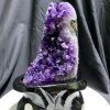 Thạch Anh Tím - Amethyst kèm đế gỗ KT: 21x10cm - KL: 1.415kg