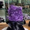 Vỉ Bông Thạch Anh Tím - Amethyst kèm đế gỗ KT: 22x11cm - KL: 1.31kg