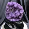 Thạch Anh Tím - Amethyst biến thể lên hoa kèm đế gỗ KT: 23x15cm - KL: 2.764kg