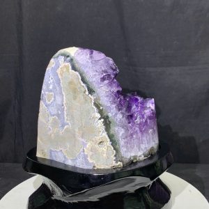 Thạch Anh Tím - Amethyst kèm đế gỗ KT: 18.5x13cm - KL: 1.605kg