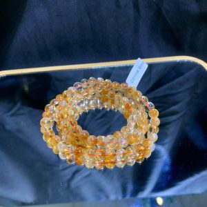 Chuỗi Vòng tay Thạch Anh Vàng - Citrine ba quấn 6mm | CADA DECOR