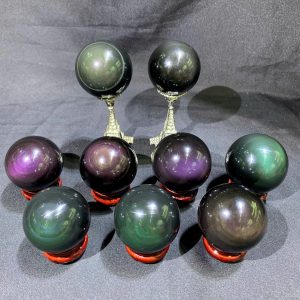 Bi Cầu Rainbow Obsidian, 4-4.5cm | CADA DECOR