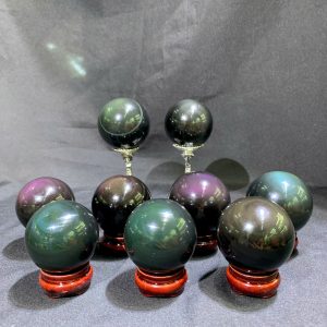 Bi Cầu Rainbow Obsidian, 4-4.5cm | CADA DECOR