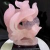 Tác Phẩm Tượng Cửu Vĩ Hồ Thạch Anh Hồng KT: 19x15.5cm, KL: 2.145kg