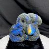 Tác Phẩm Tượng Rồng đá Xà Cừ - Hắc Nguyệt Quang - Labradorite KT: 9.5x10.5cm, KL: 0.445kg