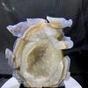 Tác Phẩm Tượng Rồng Phương Tây đá Mã Não hốc Thạch Anh KT: 16.5x15.5cm, KL: 1.915kg