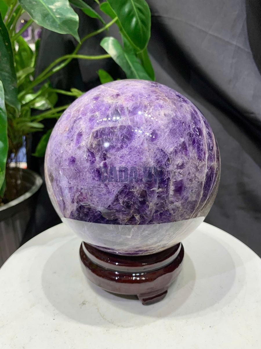 Bi cầu Thạch Anh Tím Vân - Dream Amethyst, ĐK: 13.2cm, KL: 3.098kg