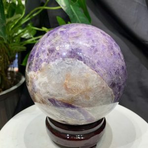 Bi cầu Thạch Anh Tím Vân - Dream Amethyst, ĐK: 13.2cm, KL: 3.098kg