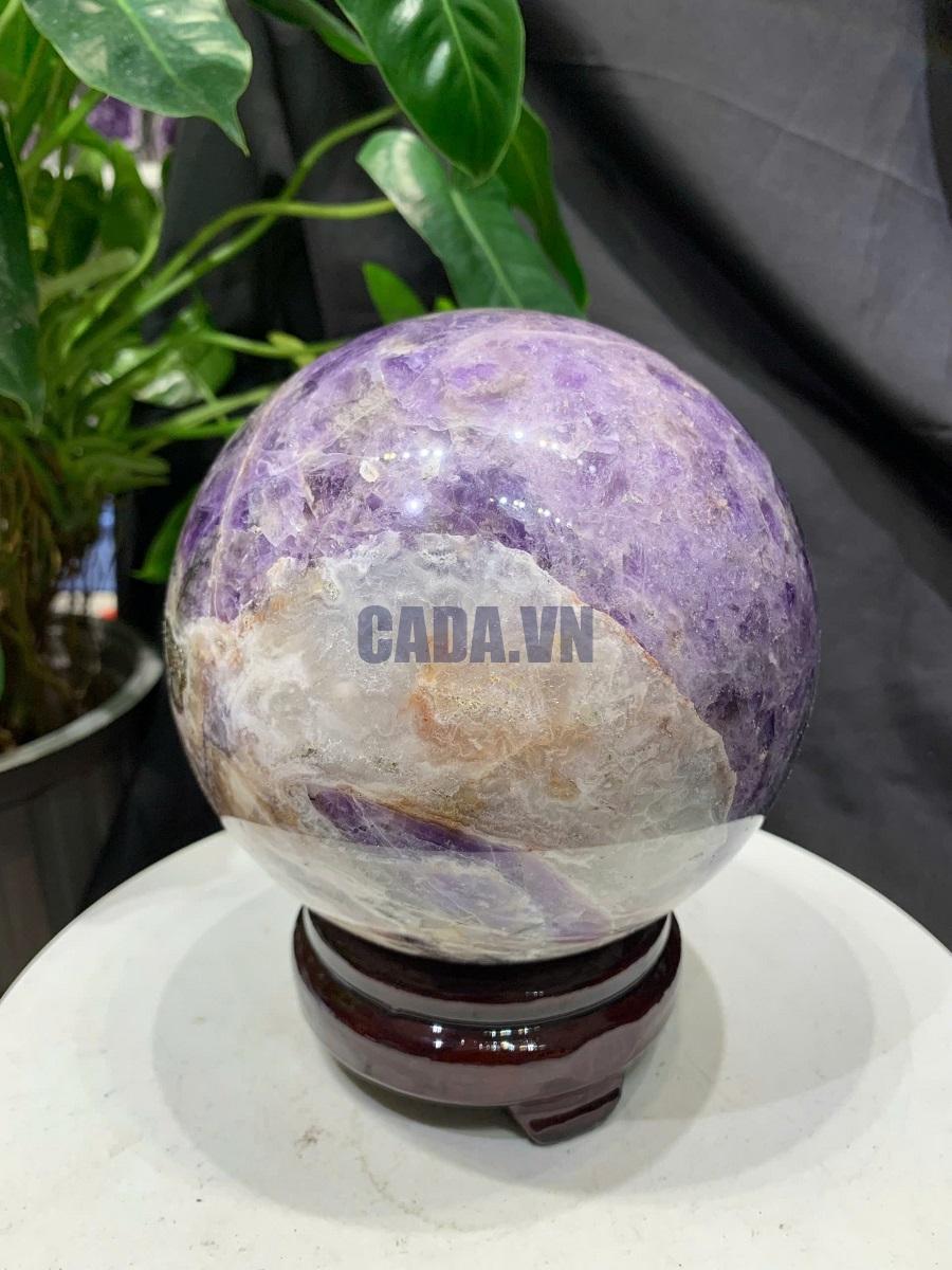 Bi cầu Thạch Anh Tím Vân - Dream Amethyst, ĐK: 13.2cm, KL: 3.098kg