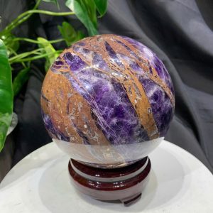 Bi cầu Thạch Anh Tím Vân - Dream Amethyst, ĐK: 12.9cm, KL: 2.868kg