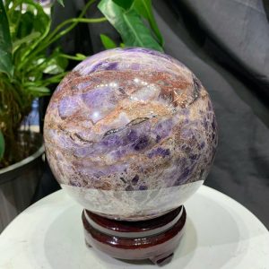 Bi cầu Thạch Anh Tím Vân - Dream Amethyst, ĐK: 13.2cm, KL: 3.07kg