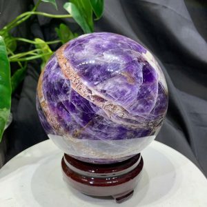Bi cầu Thạch Anh Tím Vân - Dream Amethyst, ĐK: 12.9cm, KL: 2.868kg