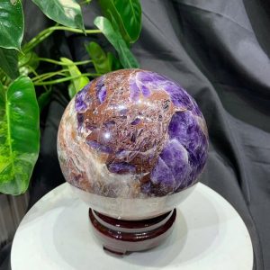 Bi cầu Thạch Anh Tím Vân - Dream Amethyst, ĐK: 13.7cm, KL: 3.468kg