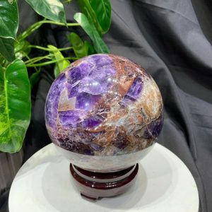 Bi cầu Thạch Anh Tím Vân - Dream Amethyst, ĐK: 13.7cm, KL: 3.468kg