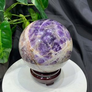 Bi cầu Thạch Anh Tím Vân - Dream Amethyst, ĐK: 13.7cm, KL: 3.394kg