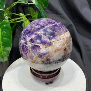 Bi cầu Thạch Anh Tím Vân - Dream Amethyst, ĐK: 13.7cm, KL: 3.394kg