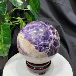 Bi cầu Thạch Anh Tím Vân - Dream Amethyst, ĐK: 13.7cm, KL: 3.394kg