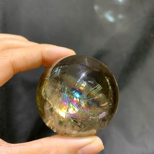 BI CẦU THẠCH ANH KHÓI VÀNG CHẤT TRONG - SMOKY CITRINE SPHERE, ĐK: 5cm – KL: 175g