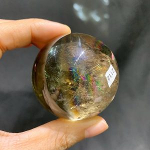 BI CẦU THẠCH ANH KHÓI VÀNG CHẤT TRONG - SMOKY CITRINE SPHERE, ĐK: 5cm – KL: 175g